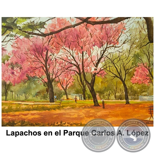 Lapachos en el Parque Carlos A. López - Obra de Emili Aparici